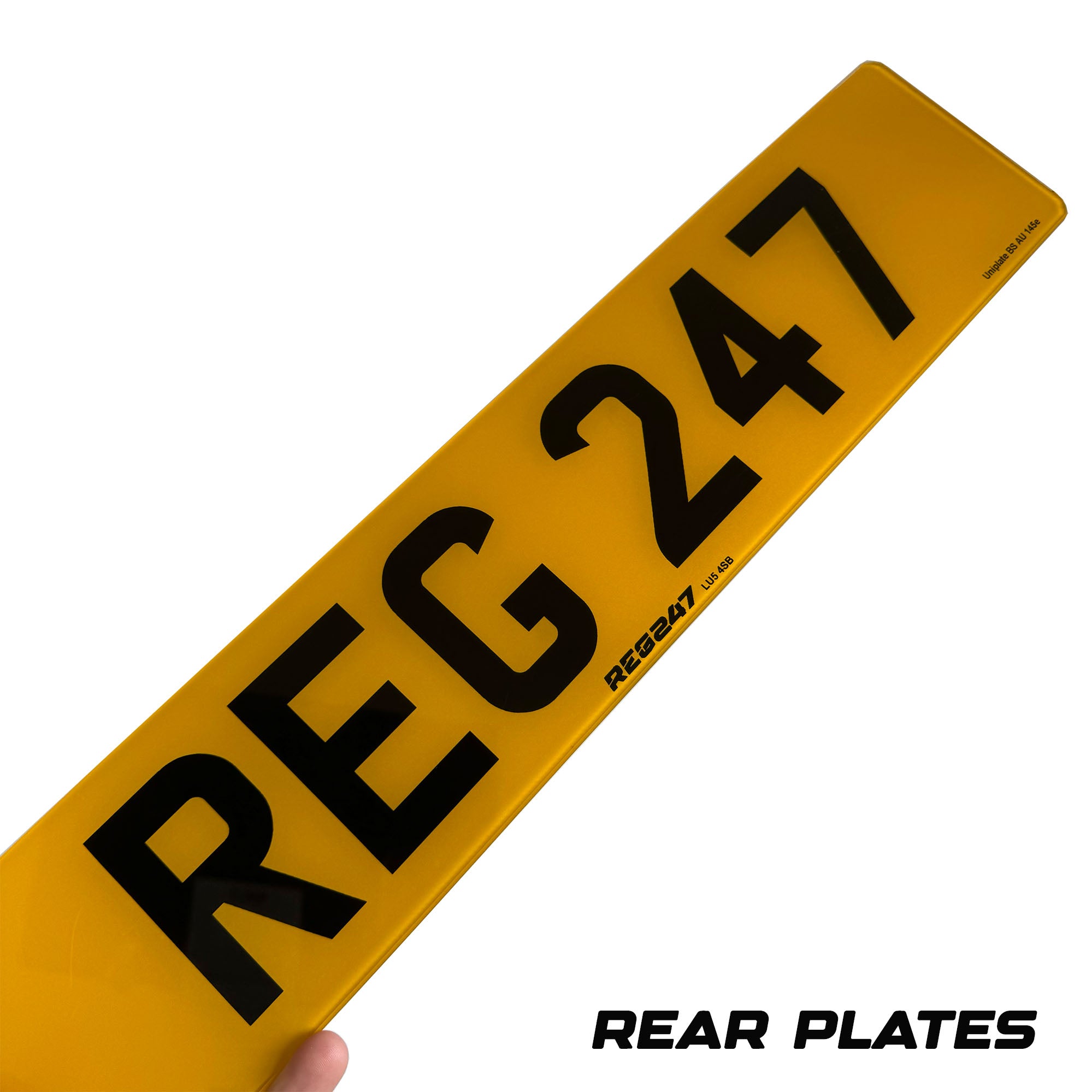Square Rear Number Plate Rear Number Plates (All Sizes/ Fonts) – REG247