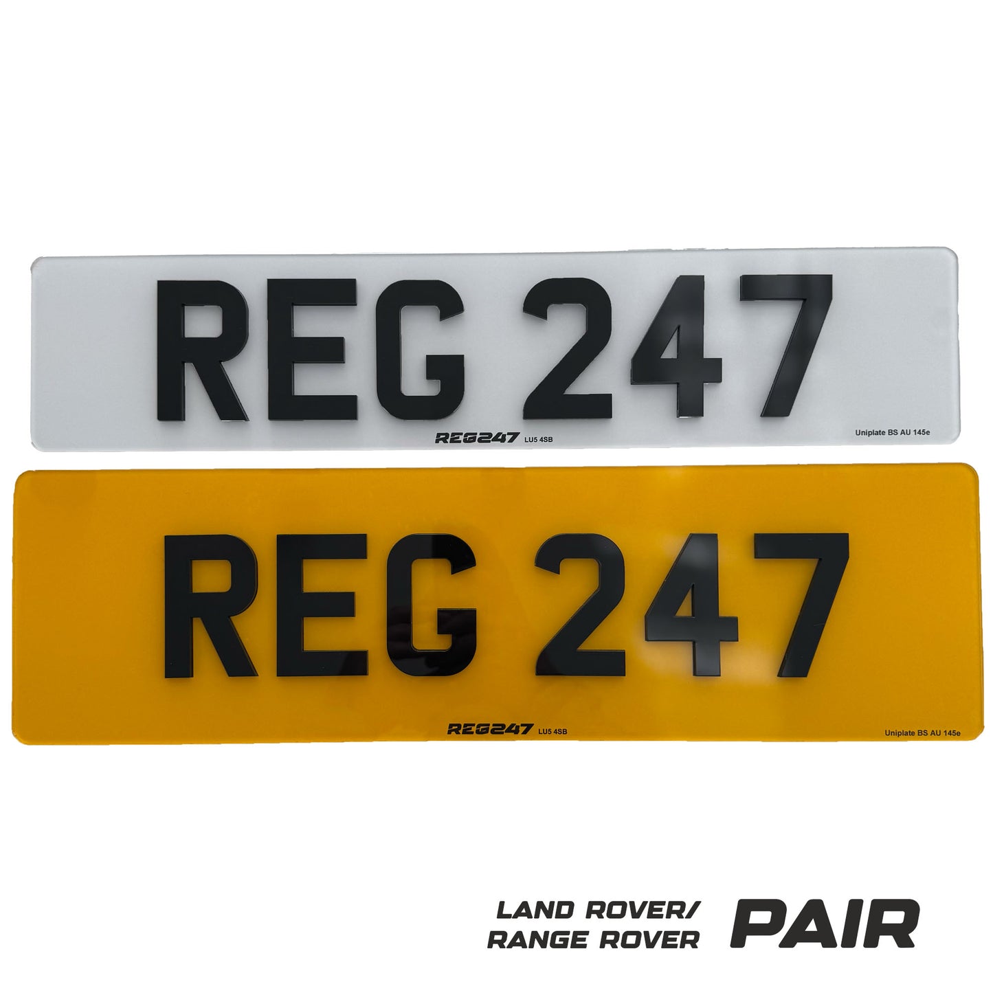 Land Rover / Range Rover Rear Number Plates (533mm x 152mm)